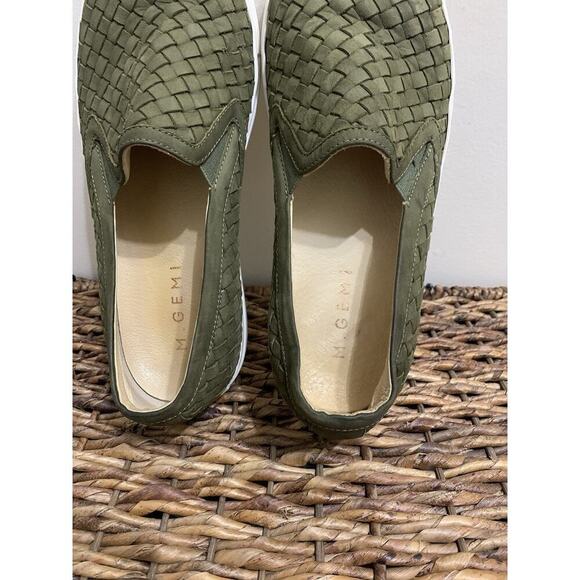 M Gemi Cerchio Woven Leather Womens Flats Size US 9Green Slip On Shoes Italy - Picture 9 of 9